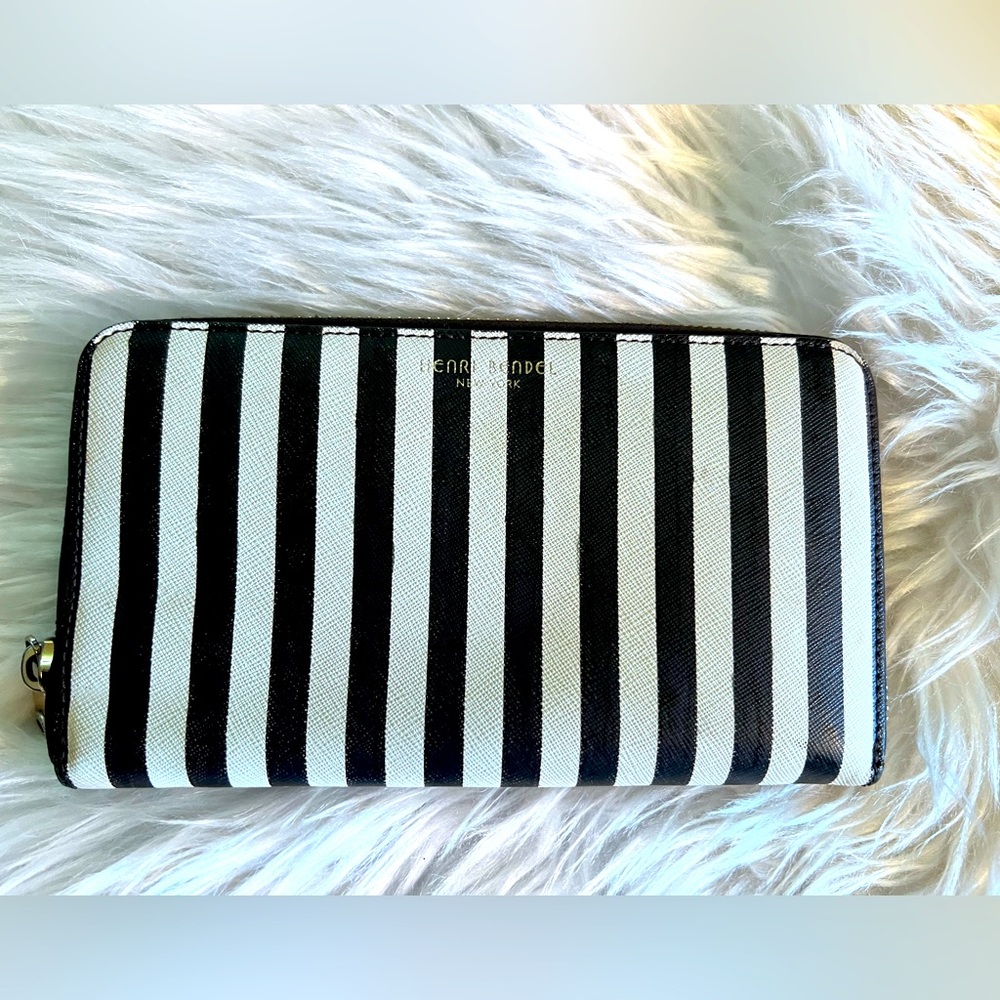 Henri Bendel Black and White Striped Wallet